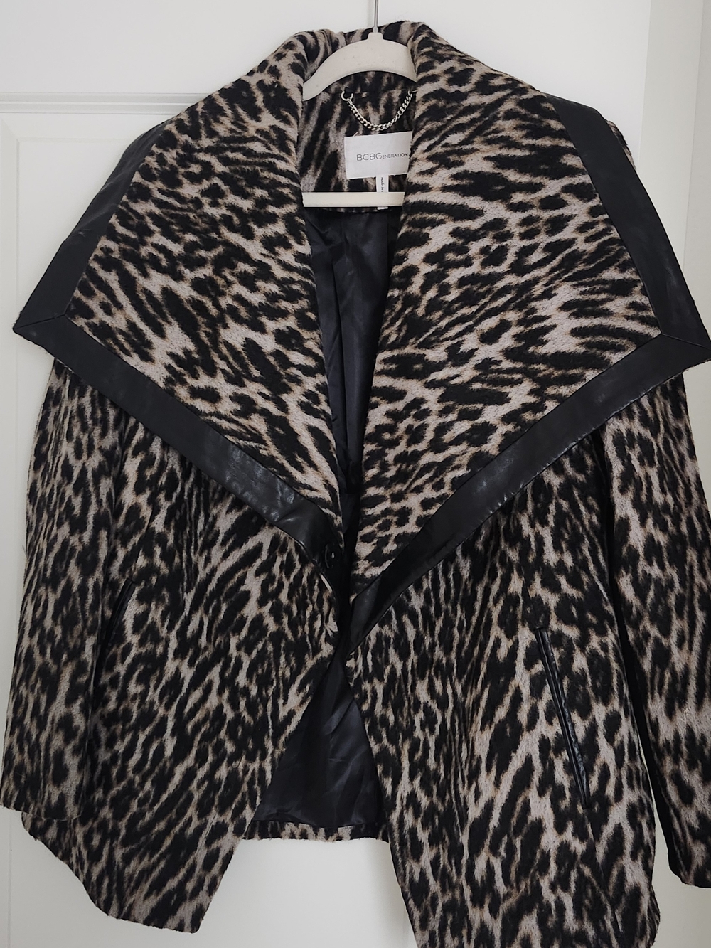 BCBGeneration Leopard-Print Blazer Jacket - Black, Tan
